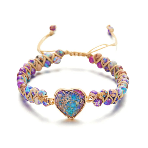 Handmade Heart Love Stone Bracelet | Heart Bracelet