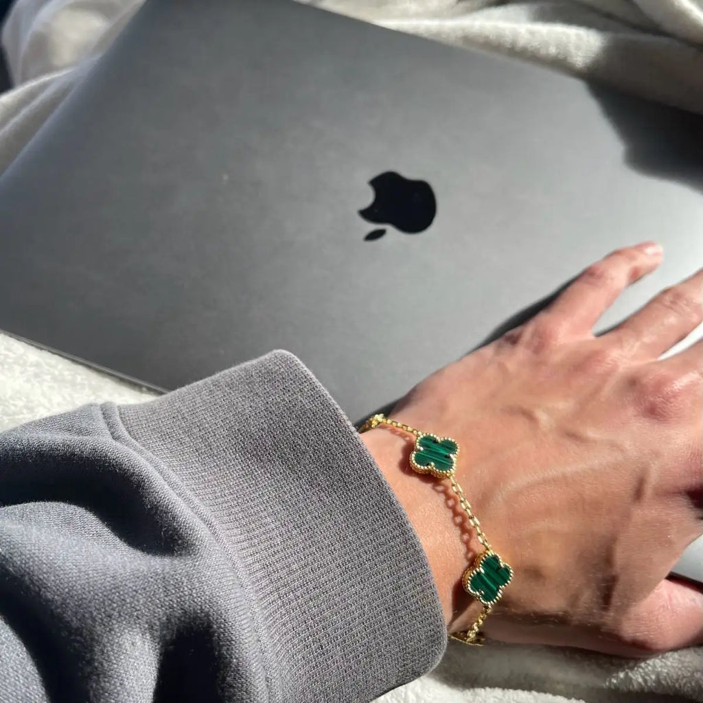 Green Four Leaf Clover Bracelet