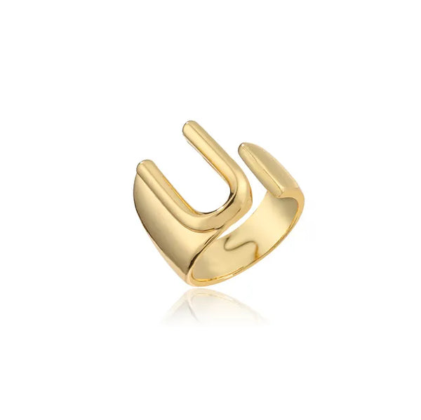 Adjustable Gold Alphabet Ring