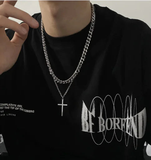 Sleek Men's Cross Necklace