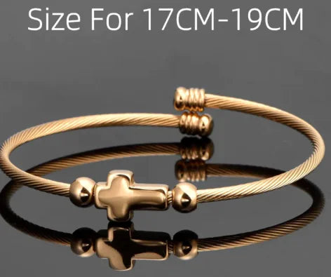 Stainless Steel Cross Bracelet | Jesus Faith Bracelet