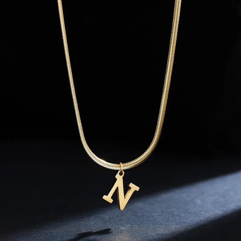 Elegant A-Z Stainless Steel Pendant Necklace