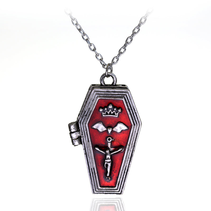 Brass Coffin Locket Poison Box Necklace Main image