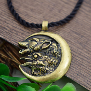 Fenrir Wolf Head Necklace | Norse Mythology Wolf Necklace Fenrir Wolf Head Necklace | Norse Mythology Wolf Necklace