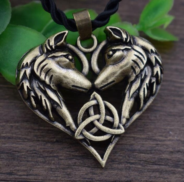 Fenrir Wolf Head Necklace | Norse Mythology Wolf Necklace