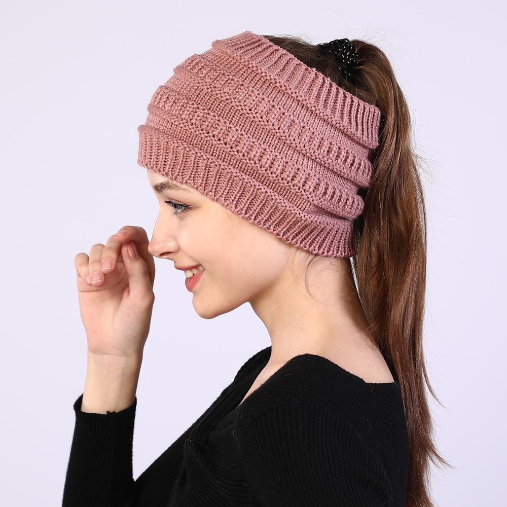 Winter Knitted Ponytail Beanies Secondary image