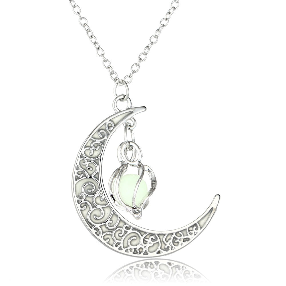 moon necklace, crescent moon necklace, moon phase necklace