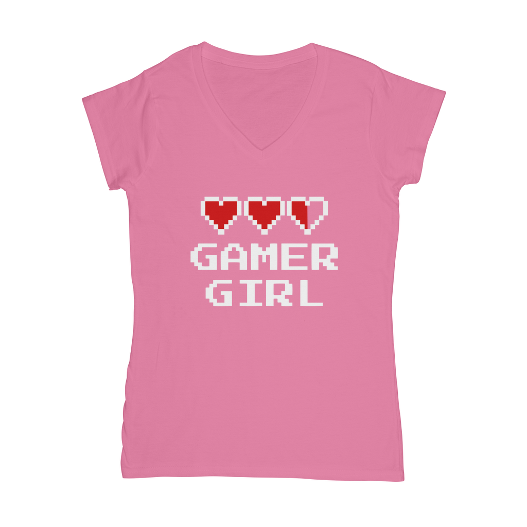 Gamer Girl Video Game ﻿Classic Women's V-Neck T-Shirt