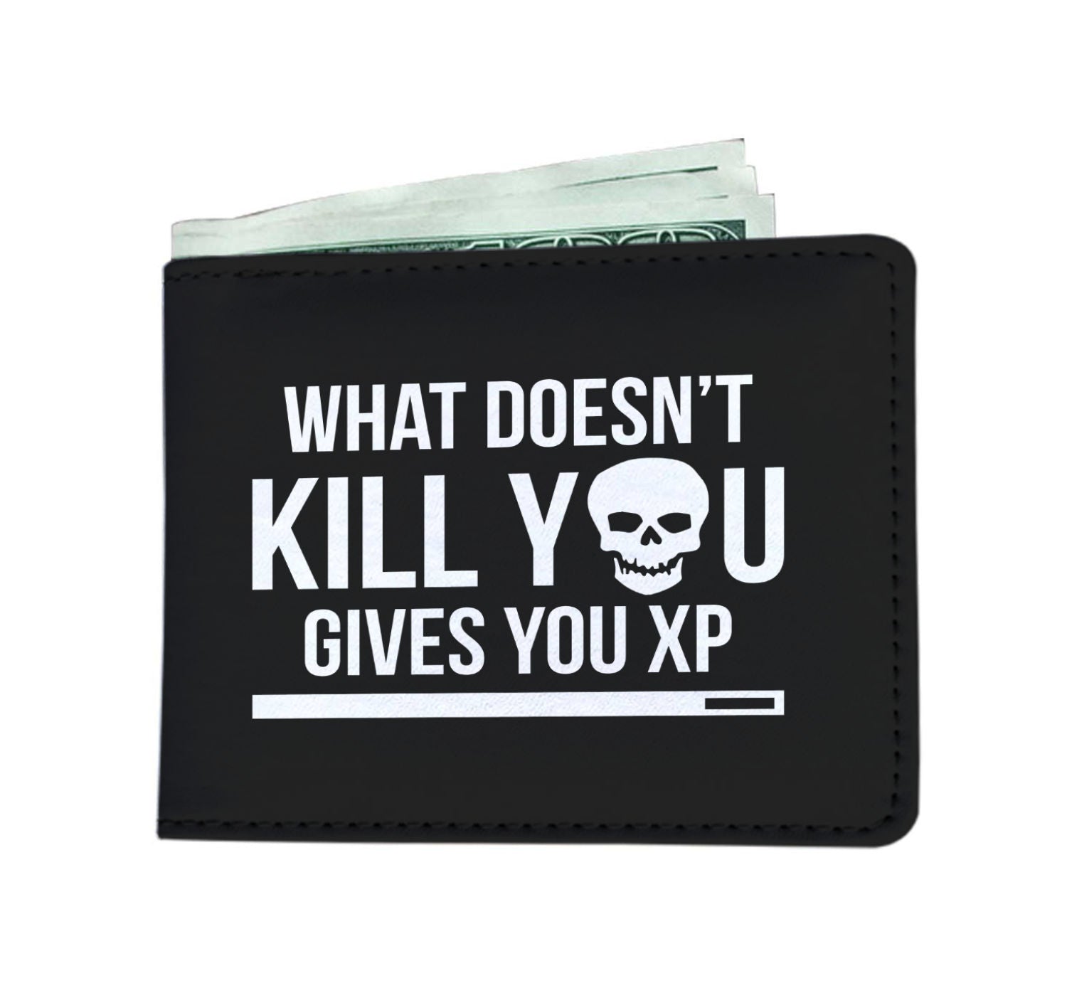 What Doesn't Kill You Gives You XP RPG Video Gamer Wallet Main image