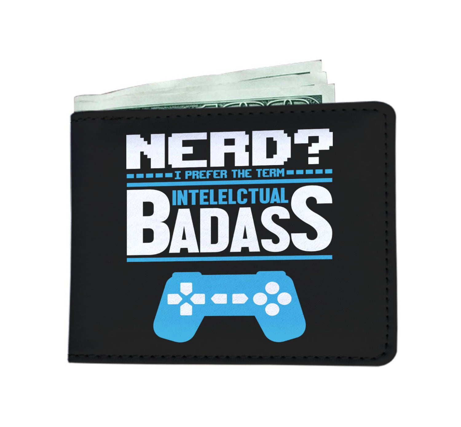 Nerd? I Prefer The Term Intellectual Badass Video Gamer Mens Wallet Main image