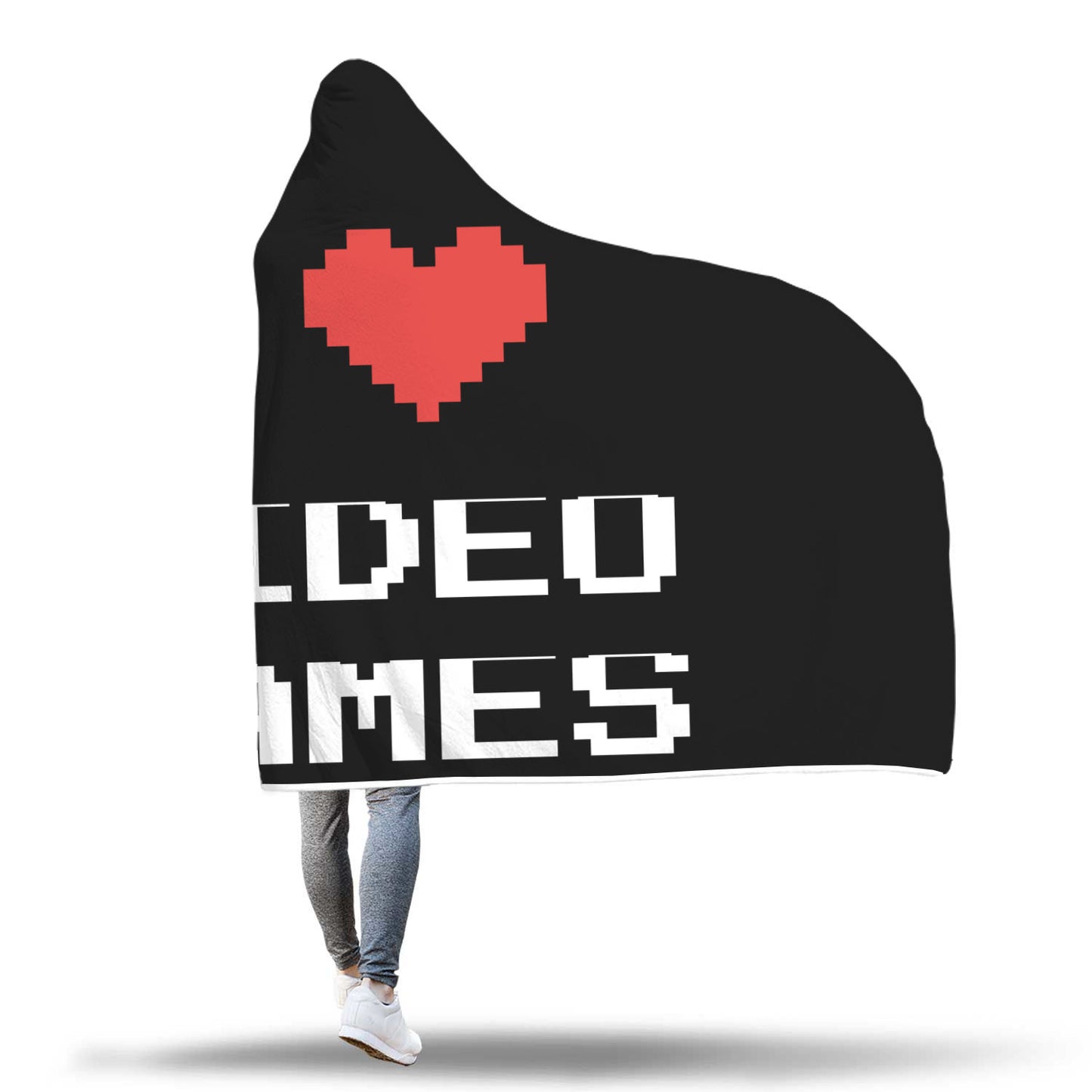 I Love Video Games - Video Gamer Hooded Blanket