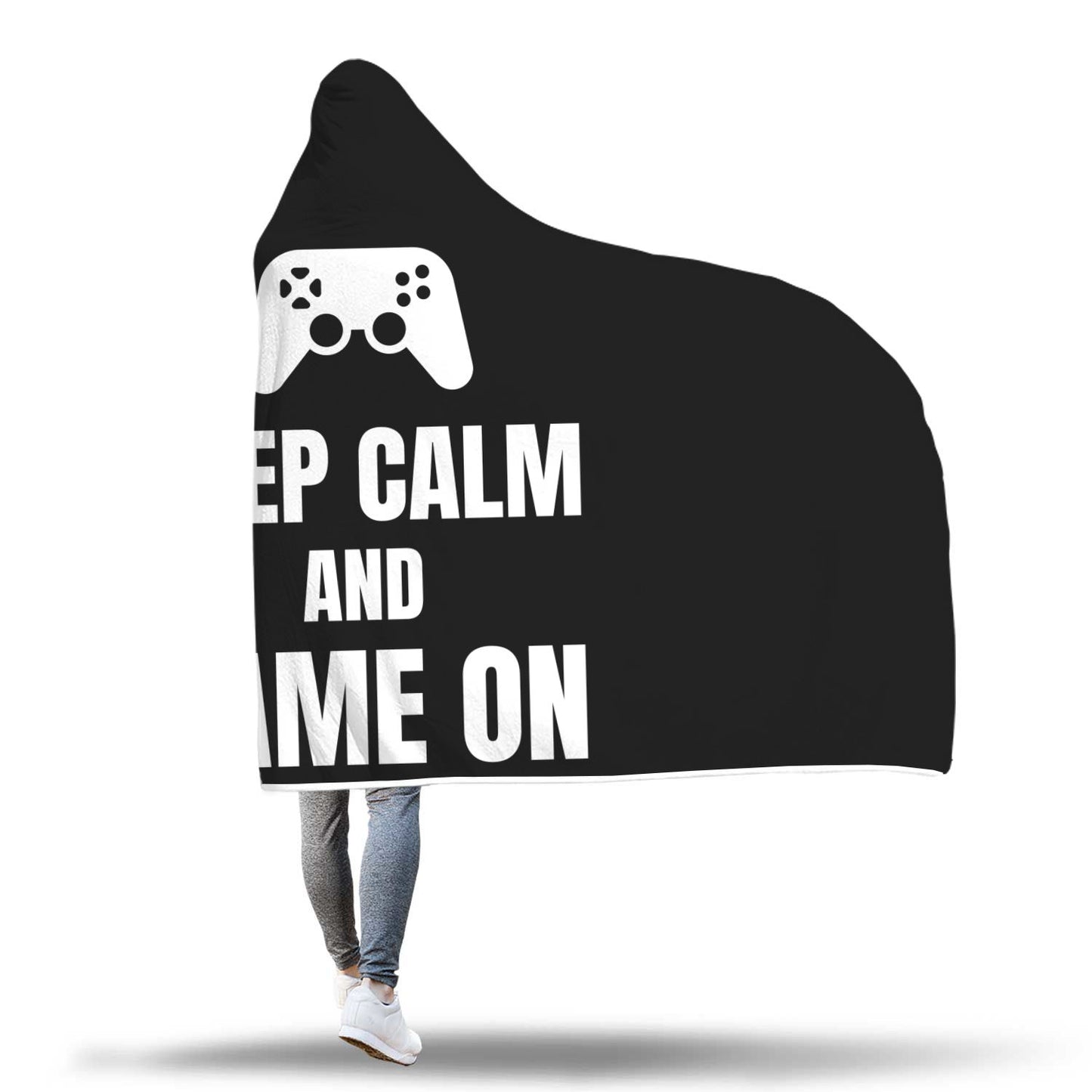 Keep Calm And Game On Video Gamer Hooded Blanket