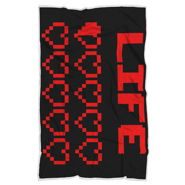 Gaming Life Bar (Game Hearts Health Bar) Video Gamer Blanket