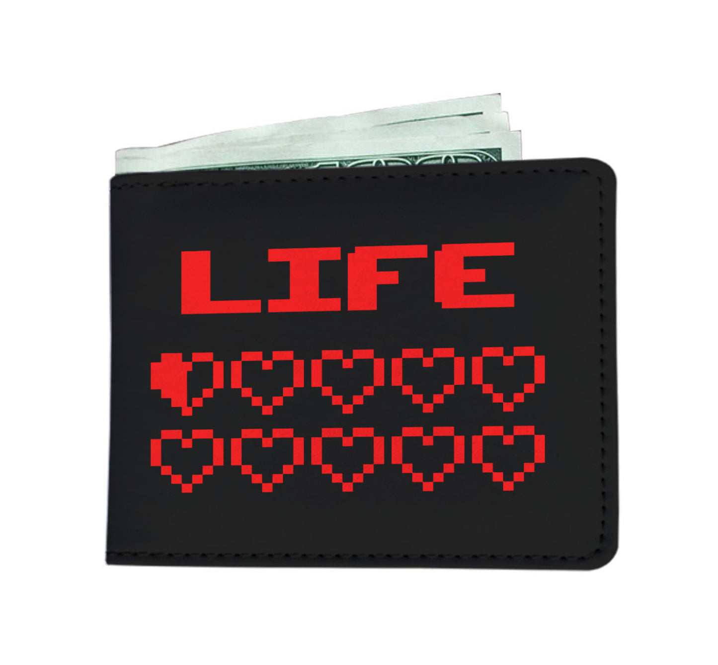 Gaming Life Bar - Game Hearts Health Bar Video Gamer Wallet