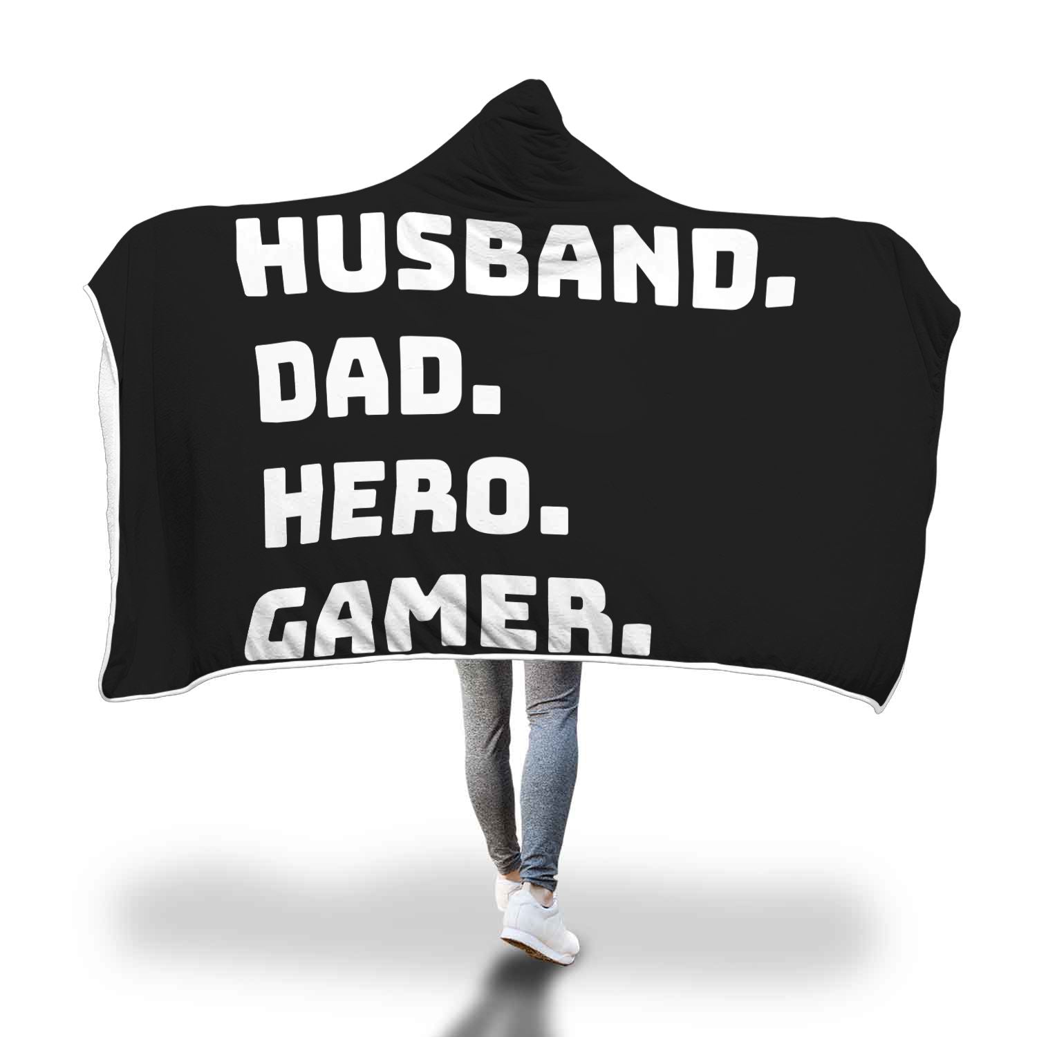Husband Dad Hero Gamer - Video Gamer Hooded Blanket