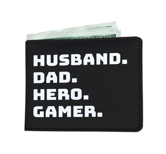 Husband Dad Hero Gamer Video Game Wallet