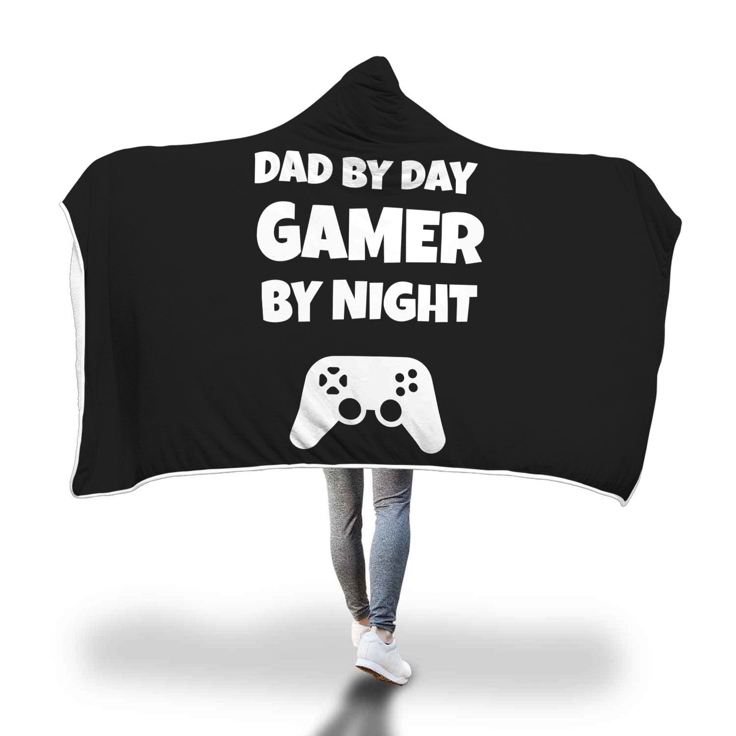 Dad By Day Gamer By Night Videogame Hooded Blanket