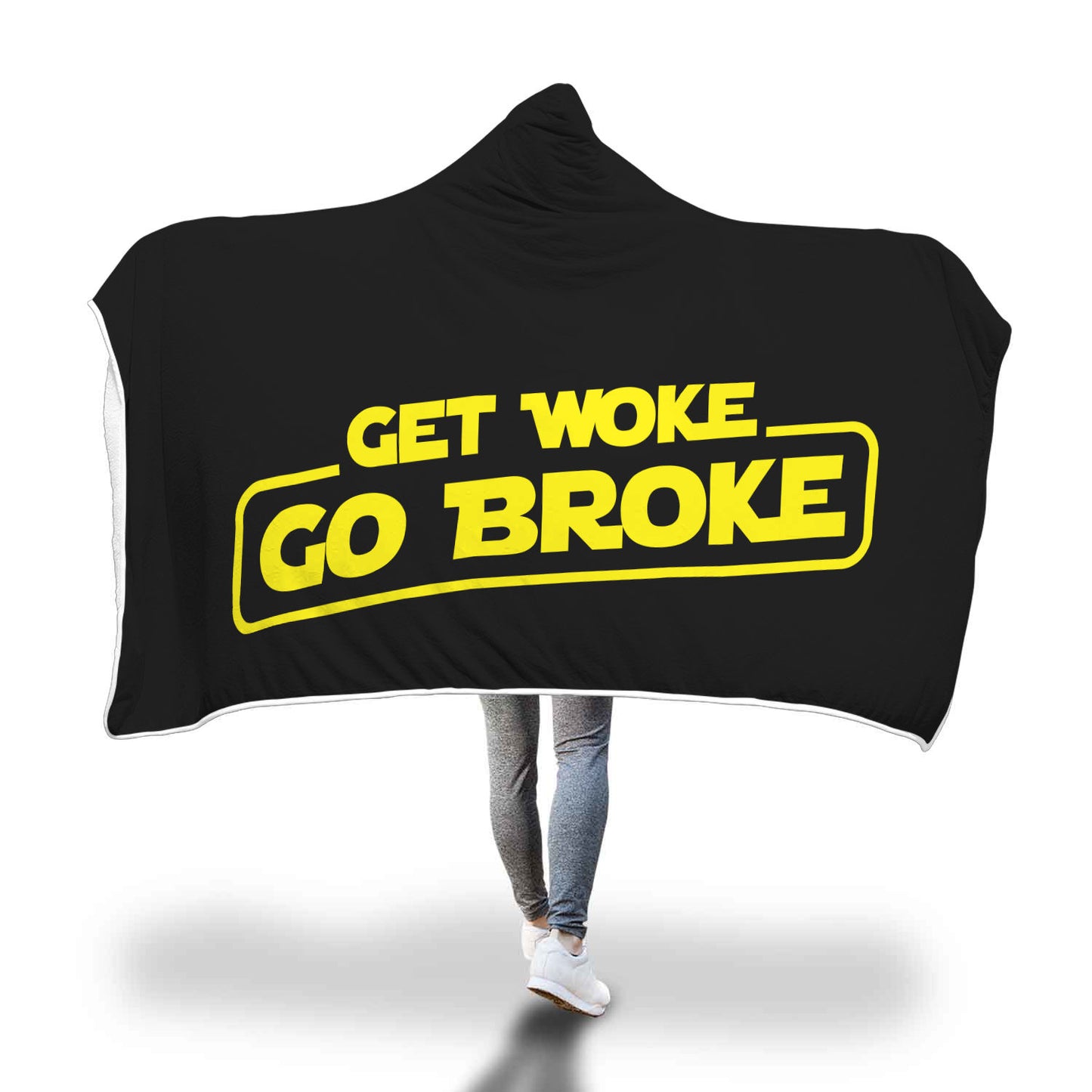 Get Woke Go Broke Hooded Blanket