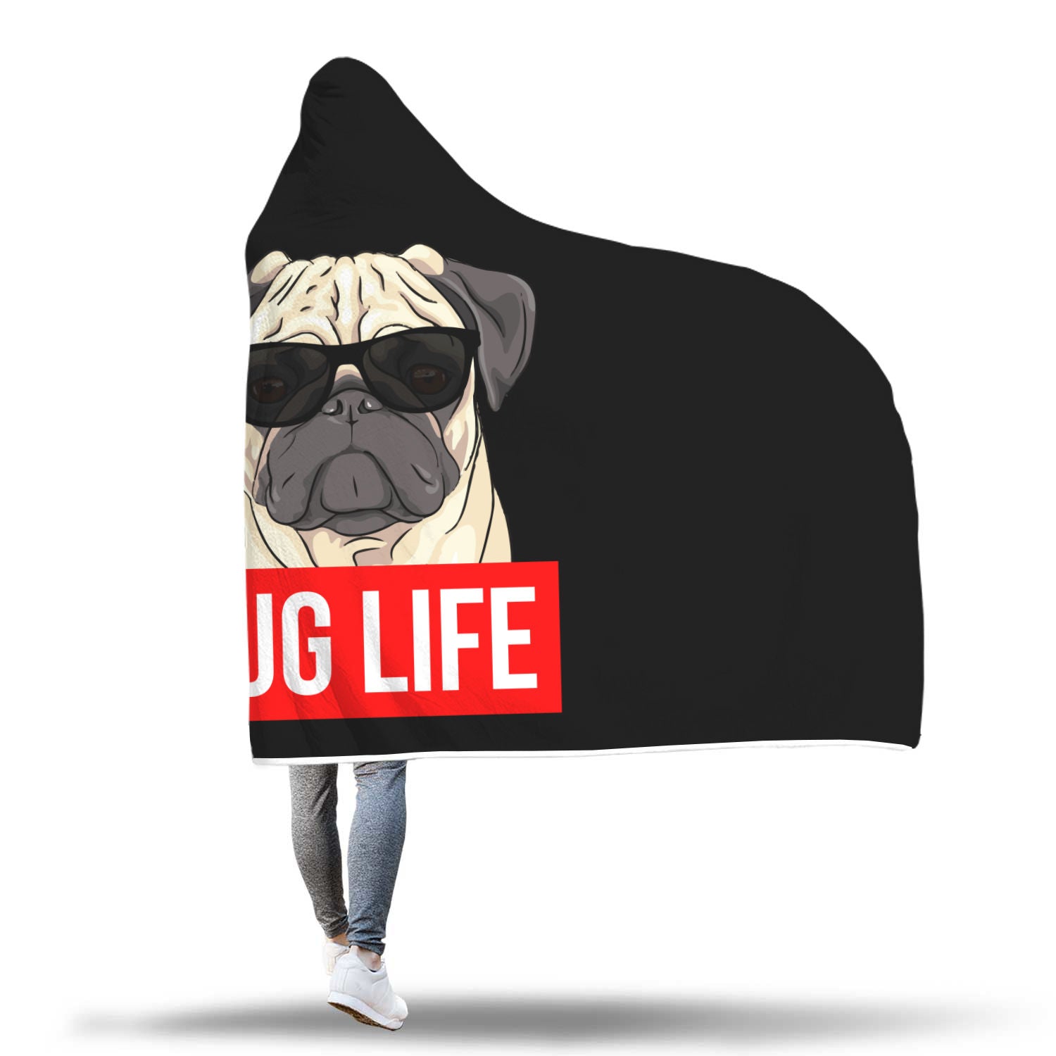 Pug Life - Pug Lovers Hooded Blanket