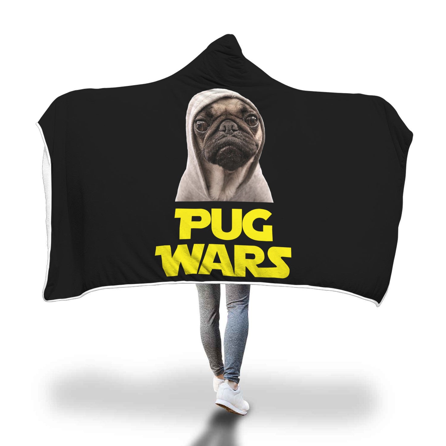 Pug Wars - Pug Lovers Hooded Blanket