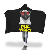Pug Wars Return Of The Pug Hooded Blanket Pug Wars Return Of The Pug Hooded Blanket