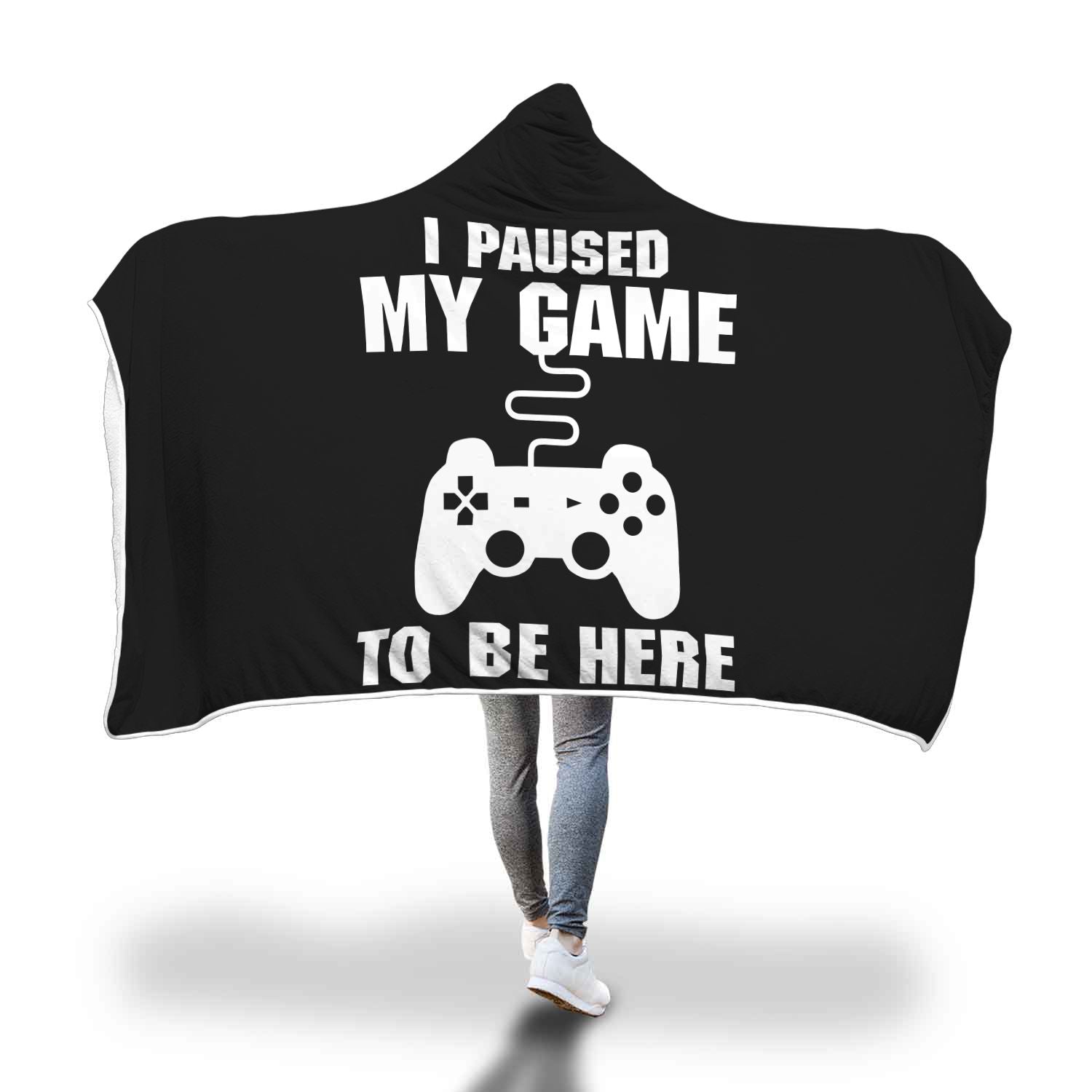 I Paused My Game To Be Here Videogame Hooded Blanket Secondary image