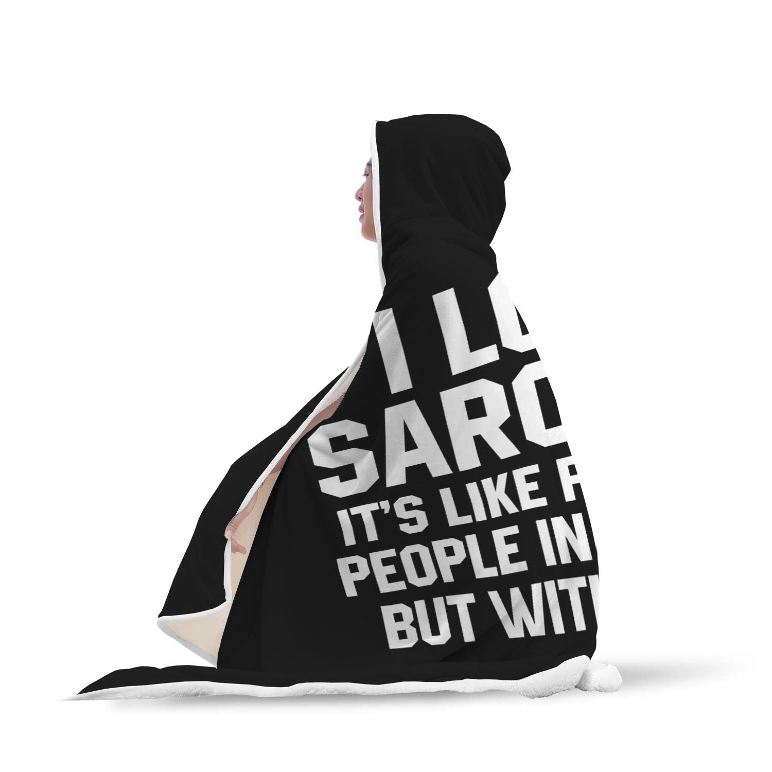 I Love Sarcasm It's Like Punching People In The Face But With Words Hooded Blanket Secondary image