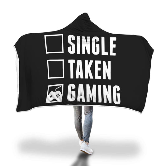 Single Taken Gaming - Video Gamer Hooded Blanket