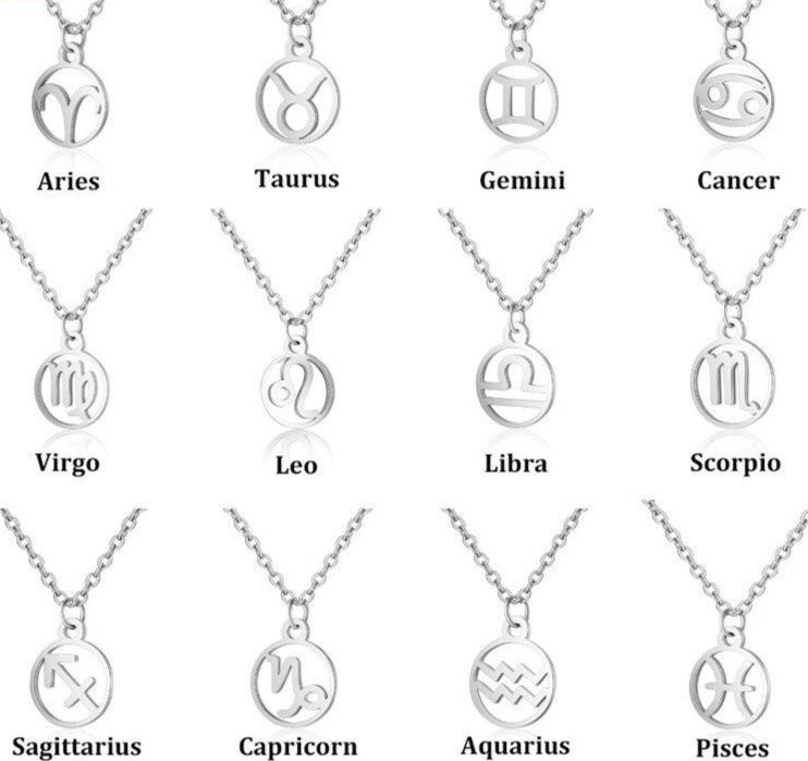 zodiac necklace, zodiac sign necklace, zodiac jewellery