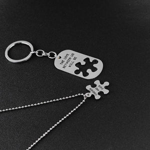 The Love Between Us Will Be Forever And Ever Necklace & Key Chain Set couple necklaces, couples keychains, relationship necklaces, couple chains
