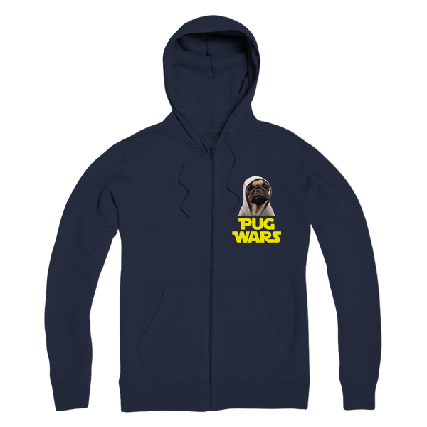 Pug Wars The Last Pug ﻿Premium Adult Zip Hoodie