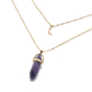 Natural Stone Moon Choker Pendant Necklace