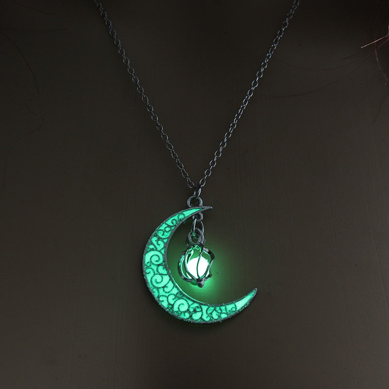 moon necklace, crescent moon necklace, moon phase necklace Main image