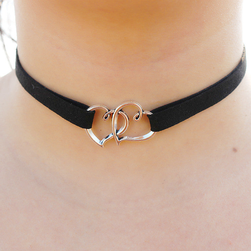 Double Heart Choker Necklace Secondary image