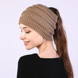 ponytail beanie, cc ponytail beanie, beanie with ponytail hole