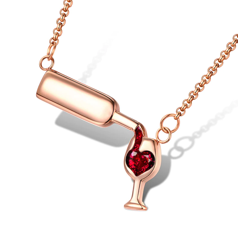 wine glass necklace, wine necklace