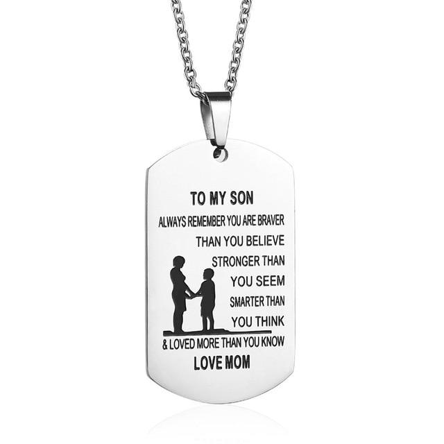 mom to son necklace, mother son necklace, mother and son necklace, mom and son necklace Main image