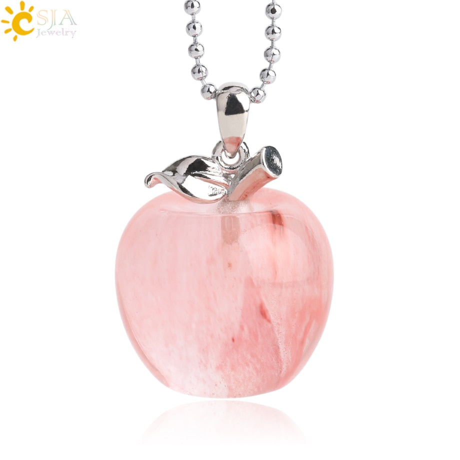 Crystal Apple Pendant Necklace | Apple Necklace