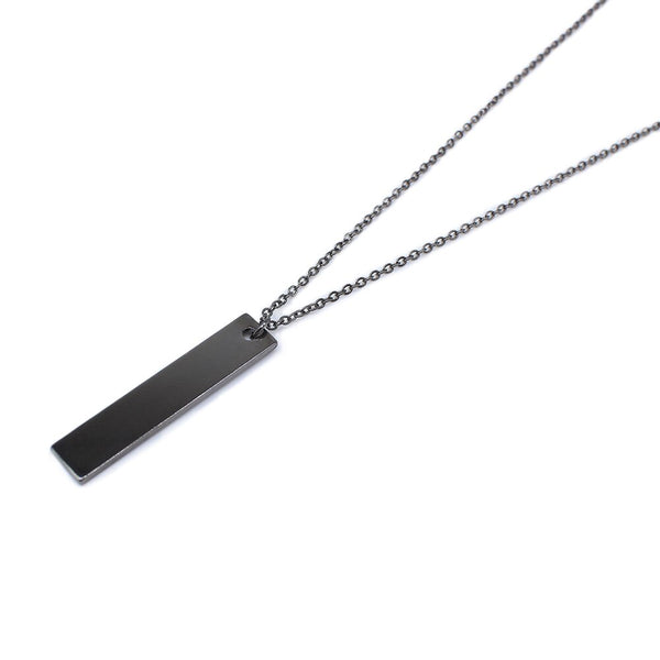 Men's Matte Black Long Pendant Necklace
