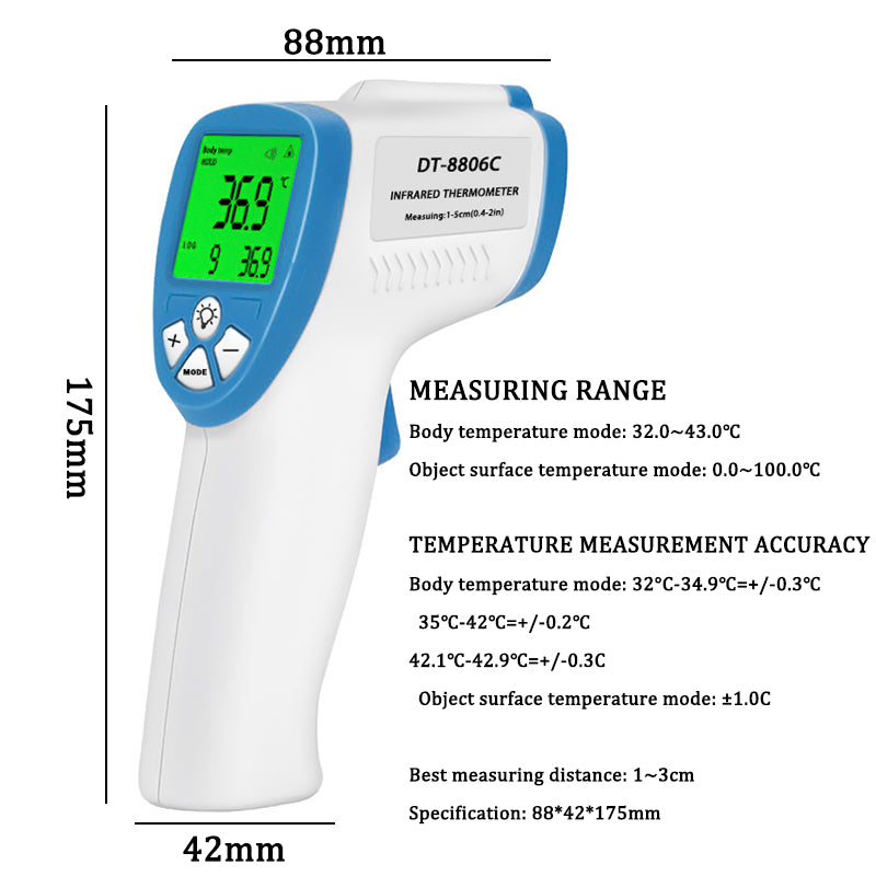 LCD Display Digital Infrared Forehead Electronic Thermometer