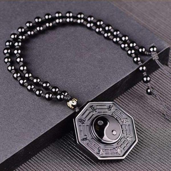 Yin & Yang Obsidian Necklace Secondary image