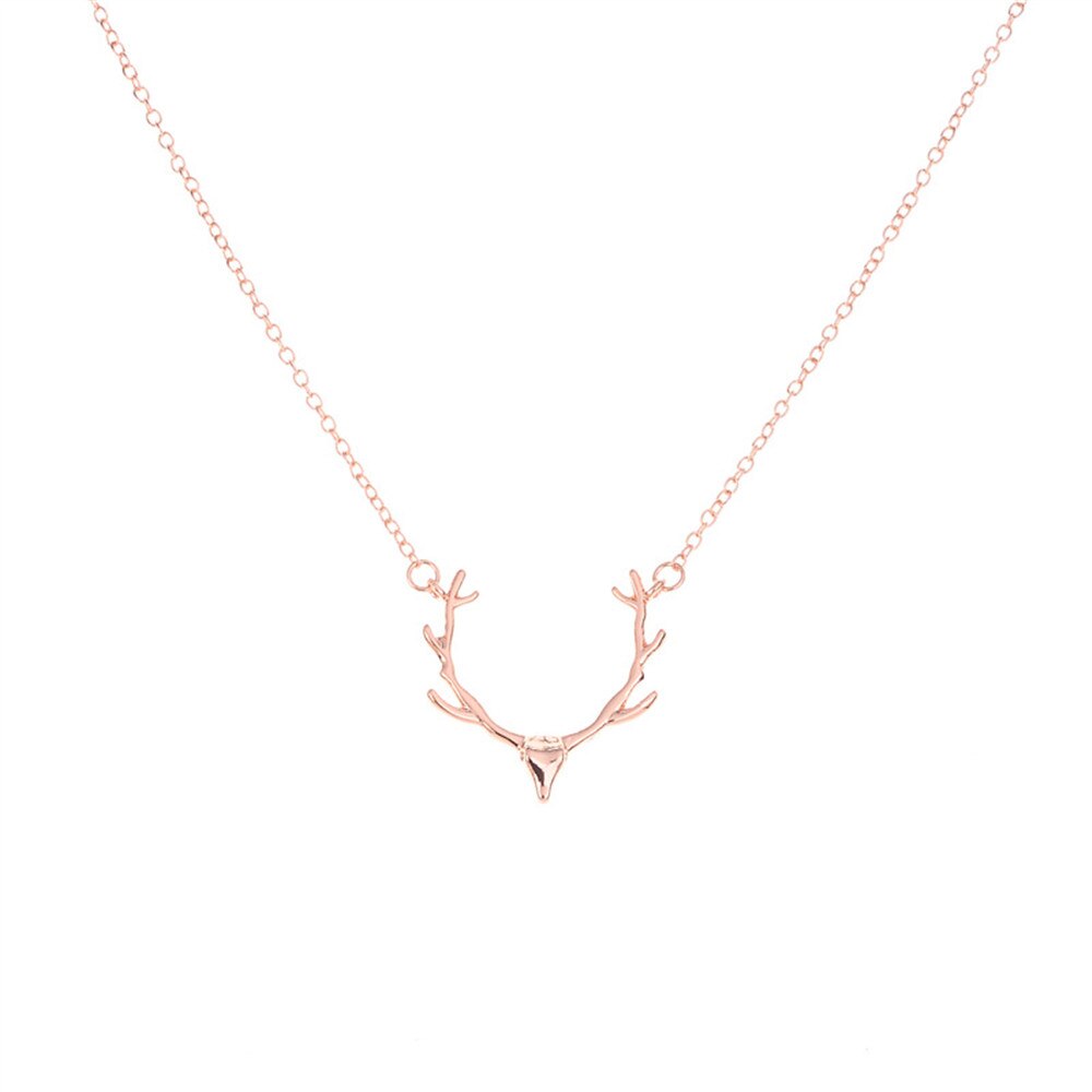 Elk Deer Antlers Pendant Necklace
