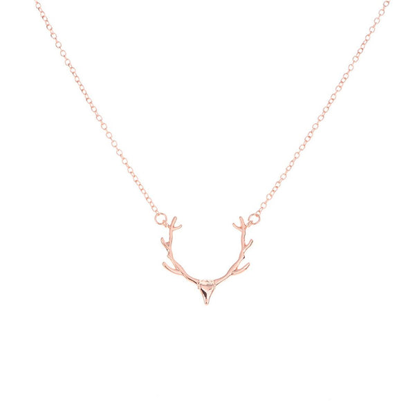 Elk Deer Antlers Pendant Necklace