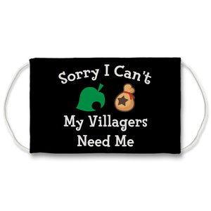 Sorry I Can't My Villagers Need Me Sublimation Face Mask animal crossing mask, animal crossing face mask