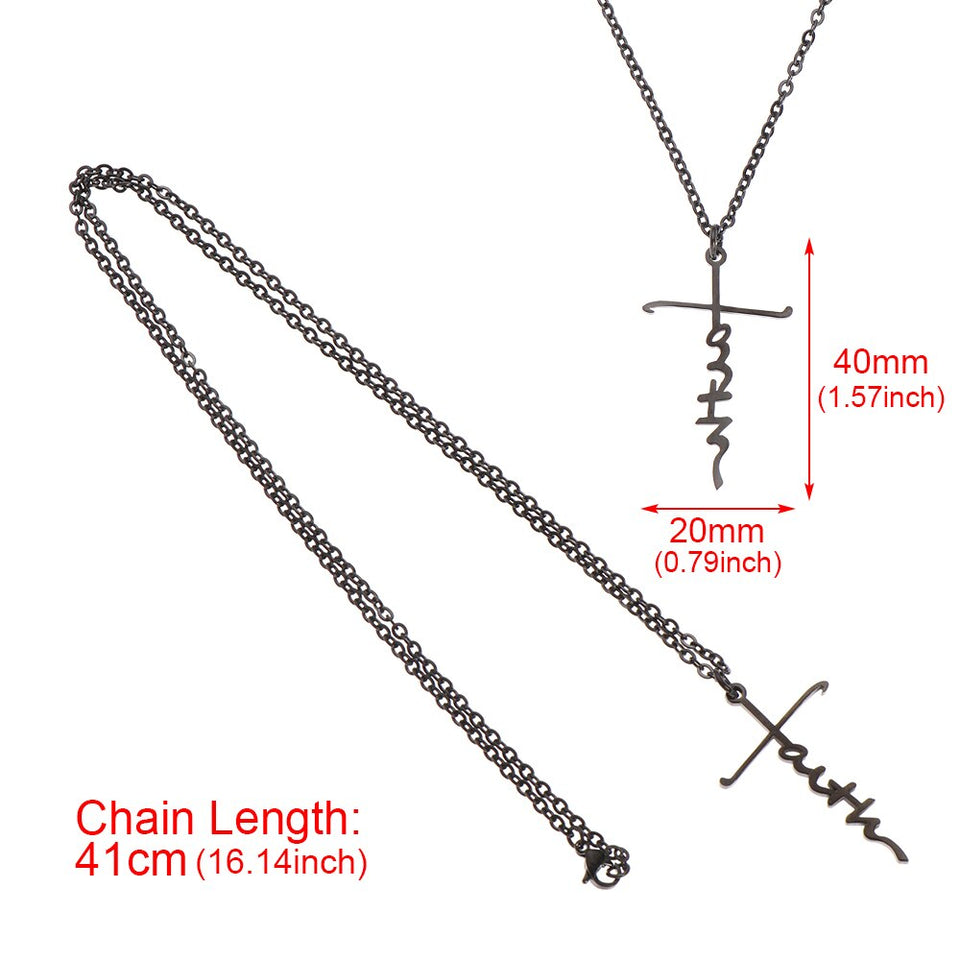 Faith Stainless Steel Pendant Necklace