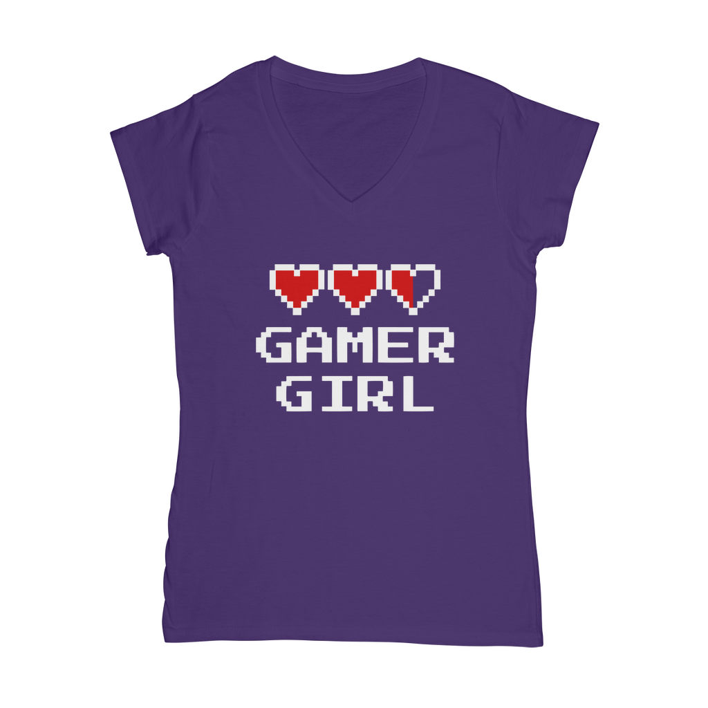 Gamer Girl Video Game ﻿Classic Women's V-Neck T-Shirt