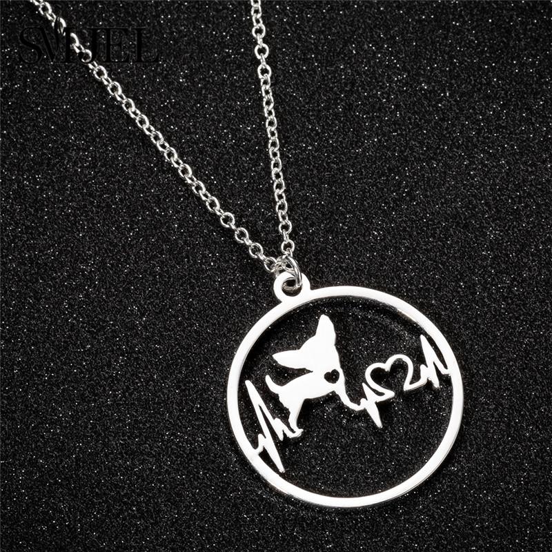 Circular Chihuahua Heartbeat Necklace Secondary image