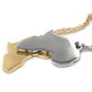 africa necklace, african necklace, africa pendant, gold africa necklace, africa pendant gold