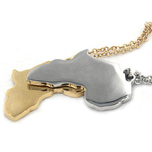 Africa Map Stainless Steel Pendant Necklace africa necklace, african necklace, africa pendant, gold africa necklace, africa pendant gold