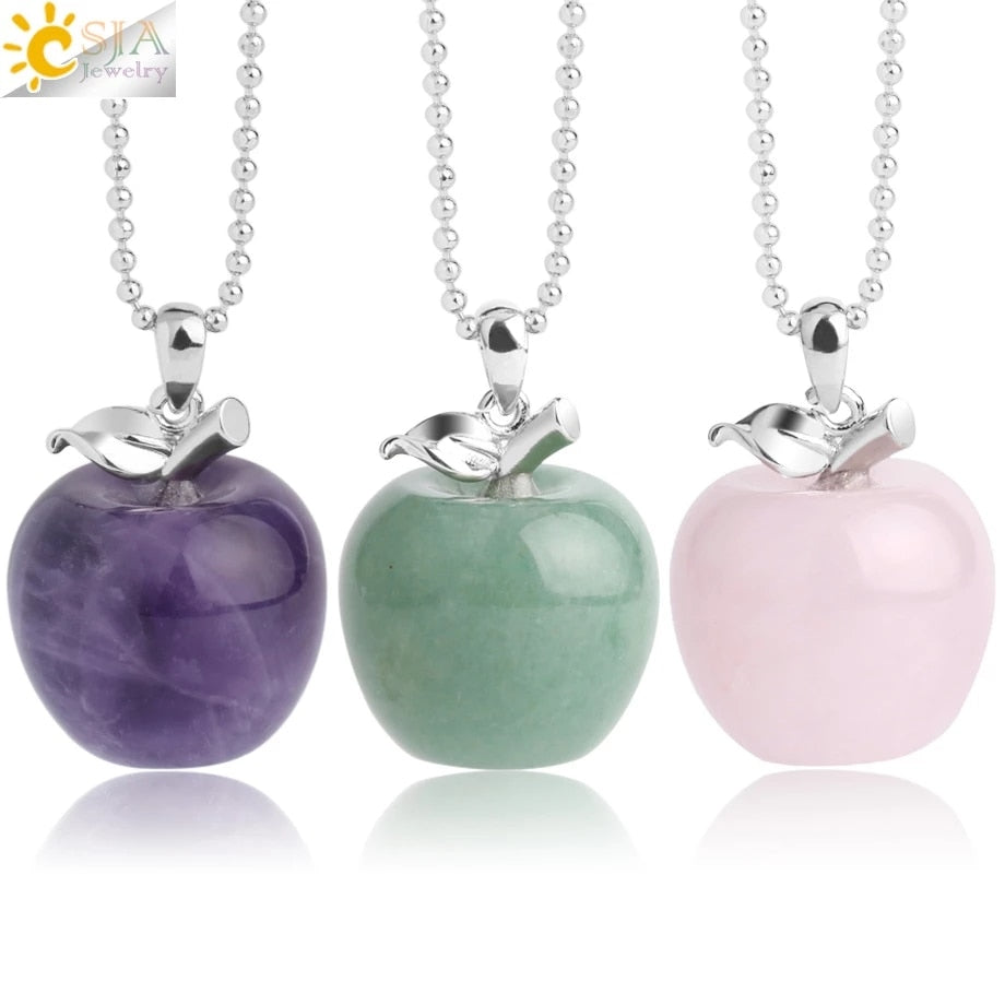 Crystal Apple Pendant Necklace | Apple Necklace Main image